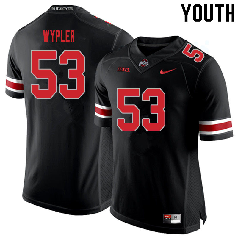 Youth Ohio State Buckeyes #53 Luke Wypler Blackout Authentic College Stitched Football Jersey 23HV046GP